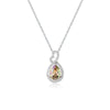 Teardrop/Heart Champagne Crystal Pendant with Link Chain 100% 925 Sterling Silver Necklace Women Wedding Jewelry YNC033