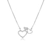 Top Quality 3 Hearts Cubic Zircon Pendant Necklace Ladies Genuine 925 Sterling Silver Women Necklaces Fine Jewelry YNC037