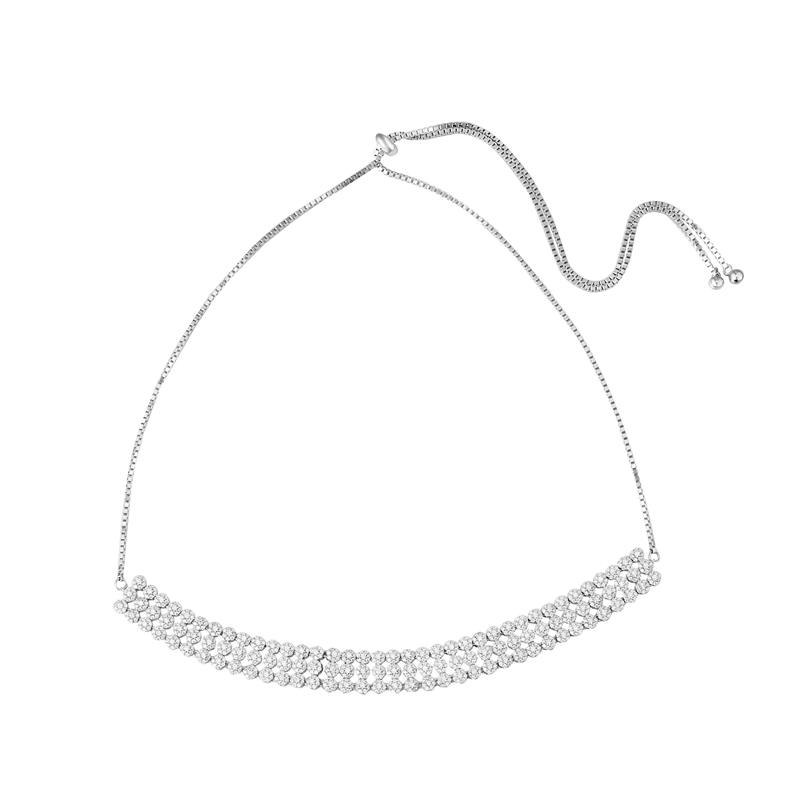 Top Quality 925 Sterling Silver CZ Long Pendants Necklaces Adjustable Necklace Pendants for Women Wedding Jewelry YNC039