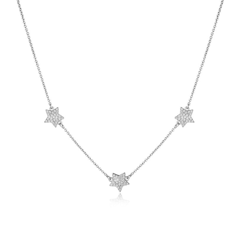 Top Quality 925 Sterling Silver Necklaces Star CZ Choker Necklaces Jewelry Collar Necklace Pendants for Women YNC038