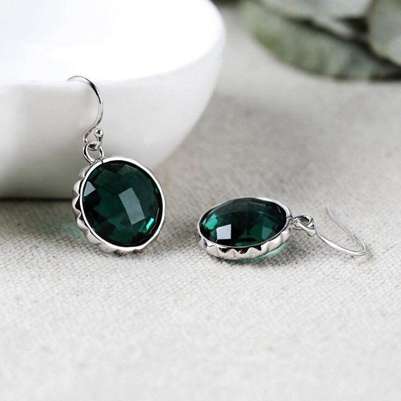 Top Quality Morganite Color Green Crystal Gemstone 925 Sterling Silver Dangle Drop Earrings for Women Fine Jewelry YEA227