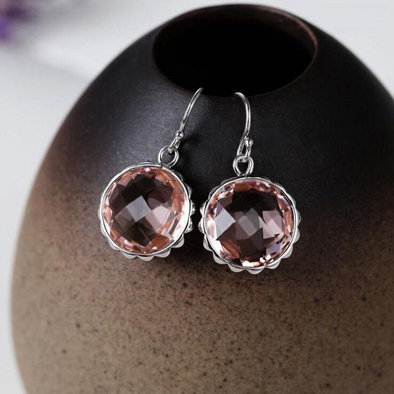 Top Quality Morganite Color Green Crystal Gemstone 925 Sterling Silver Dangle Drop Earrings for Women Fine Jewelry YEA227