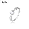 Trendy 100% 925 Sterling Silver Rings for Women Cubic Zircon Wedding Engagement Bridal Ring Christmas Jewelry YRI001