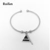 Triangle Bracelet Female 925 Sterling Silver Adjustable White Gold Open Cuff Ladies Bangle Bracelets Jewelry YBR016