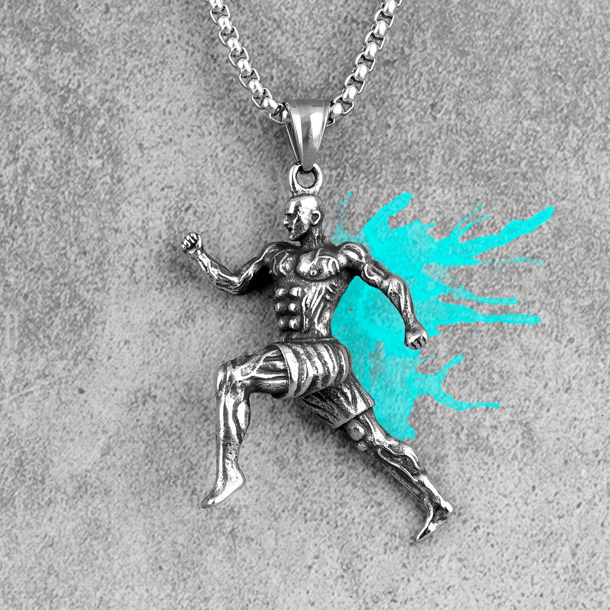 Runner Fitness Bodybuilding Men Necklaces Pendants Chain for Boyfriend Male Stainless Steel Jewelry Creativity Gift