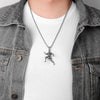 Runner Fitness Bodybuilding Men Necklaces Pendants Chain for Boyfriend Male Stainless Steel Jewelry Creativity Gift