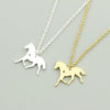 Running Horse Necklace Heart Jewelry Stainless Steel Animal Steed Pendant Necklace Friends Gifts