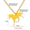 Running Horse Necklace Heart Jewelry Stainless Steel Animal Steed Pendant Necklace Friends Gifts