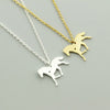 Running Horse Necklace Heart Jewelry Stainless Steel Animal Steed Pendant Necklace Friends Gifts