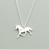 Running Horse Necklace Heart Jewelry Stainless Steel Animal Steed Pendant Necklace Friends Gifts