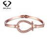Russian Fashion 18K Rose Gold Rhinestone Diamond Bracelet for Women 925 Sterling Silver Trendy Style Fine Jewelry Geometric Type