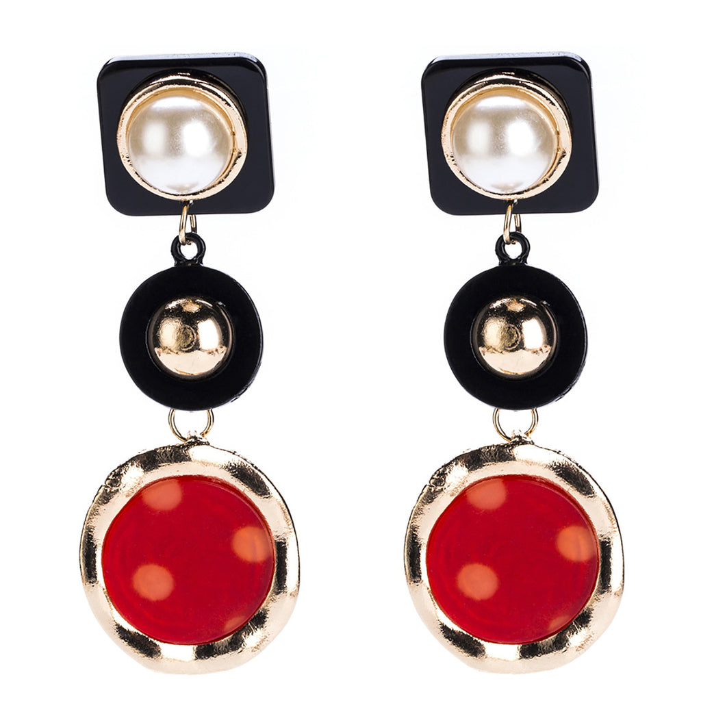 S.VEX Rose Gold Color Imitation Pearls Stud Earrings for Women Jewelry Big Crystal Statement Spot Earring Jewellery