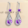 Charm 925 Sterling silver fine Purple Crystal earrings for women  jewelry party wedding accessories Christmas gift