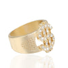 Trendy Bohemian Crystal Inlaid $$ Dollar Shape Ring Men's Ring Metal Gold-Plated Ring Accessories Party Jewelry