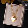 Stainless Steel 18 K Metal Romantic Heart Pendant Necklace for Women  Texture Choker Necklace Anniversary 2022 Trend
