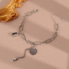 Round Brand Bracelets For Women 925 Stamp Hippie Steampunk Charms Chains Bangles Wedding  Jewelry Gift Christmas