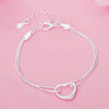 classic 925 sterling silver charm heart bracelet for women designer party wedding Accessories Jewelry Christmas gift