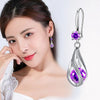 Charm 925 Sterling silver fine Purple Crystal earrings for women  jewelry party wedding accessories Christmas gift
