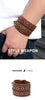 Kirykle Genuine Leather Double Layer Metal Punk Stylish Rock Bracelet Jewelry