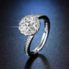 925 Sterling silver classic shining Crystal Rings for women Adjustable party wedding Jewelry Christmas gift