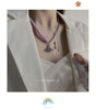 European and American purple romantic love pearl necklace female niche design pure desire collarbone chain
