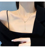 Women's Jewelry Stainless Steel Chain Necklace Gold Bow Long Chain Tassel Choker Necklace Exquisite Clavicle Chain