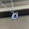 Vintage Shining Zircon Planet 925 Silver Necklaces Delicate Star Earth Universe Necklace Retro Party Wedding Women Jewelry Gift