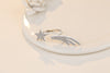 adjustable 925 Sterling Silver color  Crystal Star Rings for women jewelry wedding party gifts