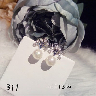 S925 Drop Earrings For Women Sterling Silver White 5-10mm Shell Pearls Fine Jewelry Cubic Zirconia Long Eardrop