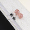S925 Drop Earrings Shell Pearls 925 Sterling Silver Jewelry Vintage Women's Red Garnet Chalcedony Strawberry Earring Hand Made