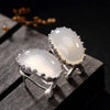 S925 Pure Sliver High-end Chalcedony Women Earrings Jewelry Fashion Elegant Wild Crown Inlaid Earrings Jewelry Gift for Lover