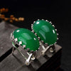 S925 Pure Sliver High-end Chalcedony Women Earrings Jewelry Fashion Elegant Wild Crown Inlaid Earrings Jewelry Gift for Lover
