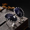 S925 Pure Sliver High-end Chalcedony Women Earrings Jewelry Fashion Elegant Wild Crown Inlaid Earrings Jewelry Gift for Lover