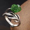 S925 Pure Sliver High-end Inlaid Jasper Flower Ring for Women Fashion Elegant Engagement Ring Jewelry with Various Styles