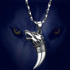 S925 Retro Moon Shape Wolf Tooth Charms Necklace Carving Pendant Chain Amulet Luck Blessing Change Destiny Wealth Lucky Jewelry