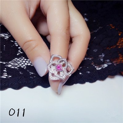 S925 Rings For Women sterling-silver-jewelry Ruby Vintage Simple Fine Jewelry Natural Gems Adjustable Ring Luxury Elegant Bague