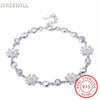 S925 Silver Bracelet for Woman Fashion charm Sweet Happy Snow Winter Hand Ornaments