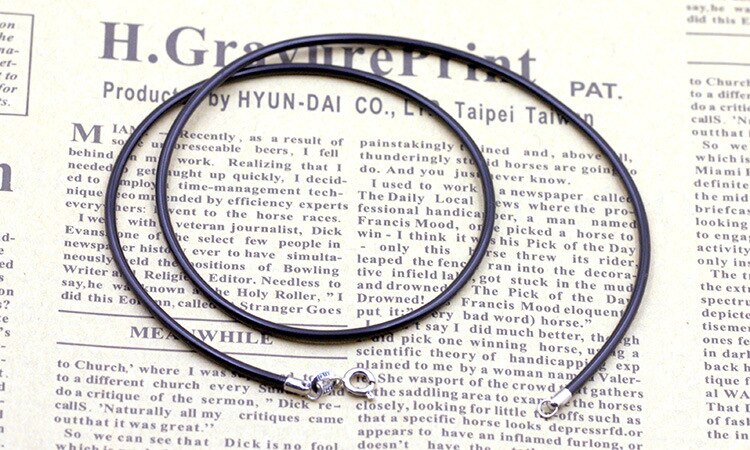 S925 Silver Necklace For Women PU man-made Leather Necklace Chain for Girl Lady Fashhion Charms Beads DIY Gift Jewelry 50 cm