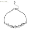 S925 Silver woman Bracelet Korean Fashion Frosted Round Ball Double-deck Hand Ornaments