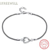 S925 Silver woman Bracelet Romantic Heart-shaped simple link chain