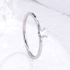S925 Silverly Wedding Ring for Women Simple Style Big Bling Bling Zircon Compact Index Finger Ring Jewelry Gift