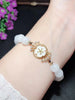 S925 Sterling Silver 18k Gold Pendant Hetian Jade Beaded Bracelet