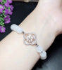 S925 Sterling Silver 18k Gold Pendant Hetian Jade Beaded Bracelet