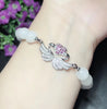 S925 Sterling Silver 18k Gold Pendant Hetian Jade Beaded Bracelet