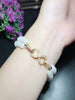 S925 Sterling Silver 18k Gold Pendant Hetian Jade Beaded Bracelet
