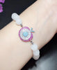 S925 Sterling Silver 18k Gold Pendant Hetian Jade Beaded Bracelet