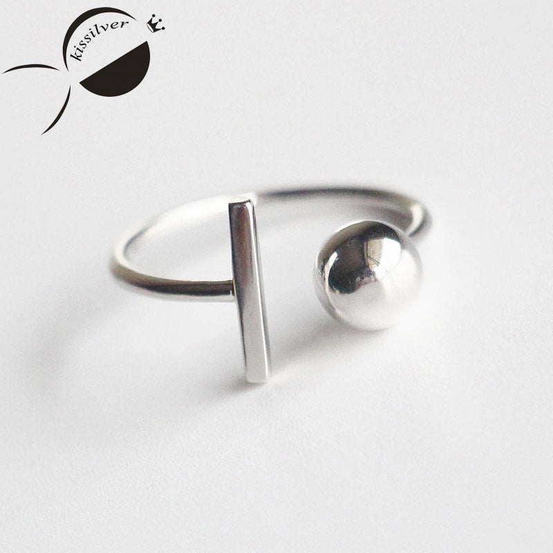 S925 Sterling Silver Ball Ring Opening Exaggerated Female Silver Jewelry Rings for Women 2020 Irregular Engagement Party Ring