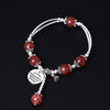 S925 Sterling Silver Bracelet For Women Natural Stone Beads Bracelets & Bangles Handmade Lucky Gem Tassel Fine Jewelry YB37
