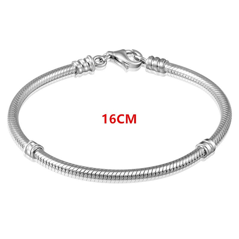S925 Sterling Silver Bracelet Shrimp Buckle Round Snake Chain DIY Bracelet Base Chain Charm Jewelry
