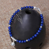 S925 Sterling Silver Charm Bracelet Ladies' Ethnic Style Natural Lapis Lazuli Beads Chain Bracelets for Women Fine Jewelry